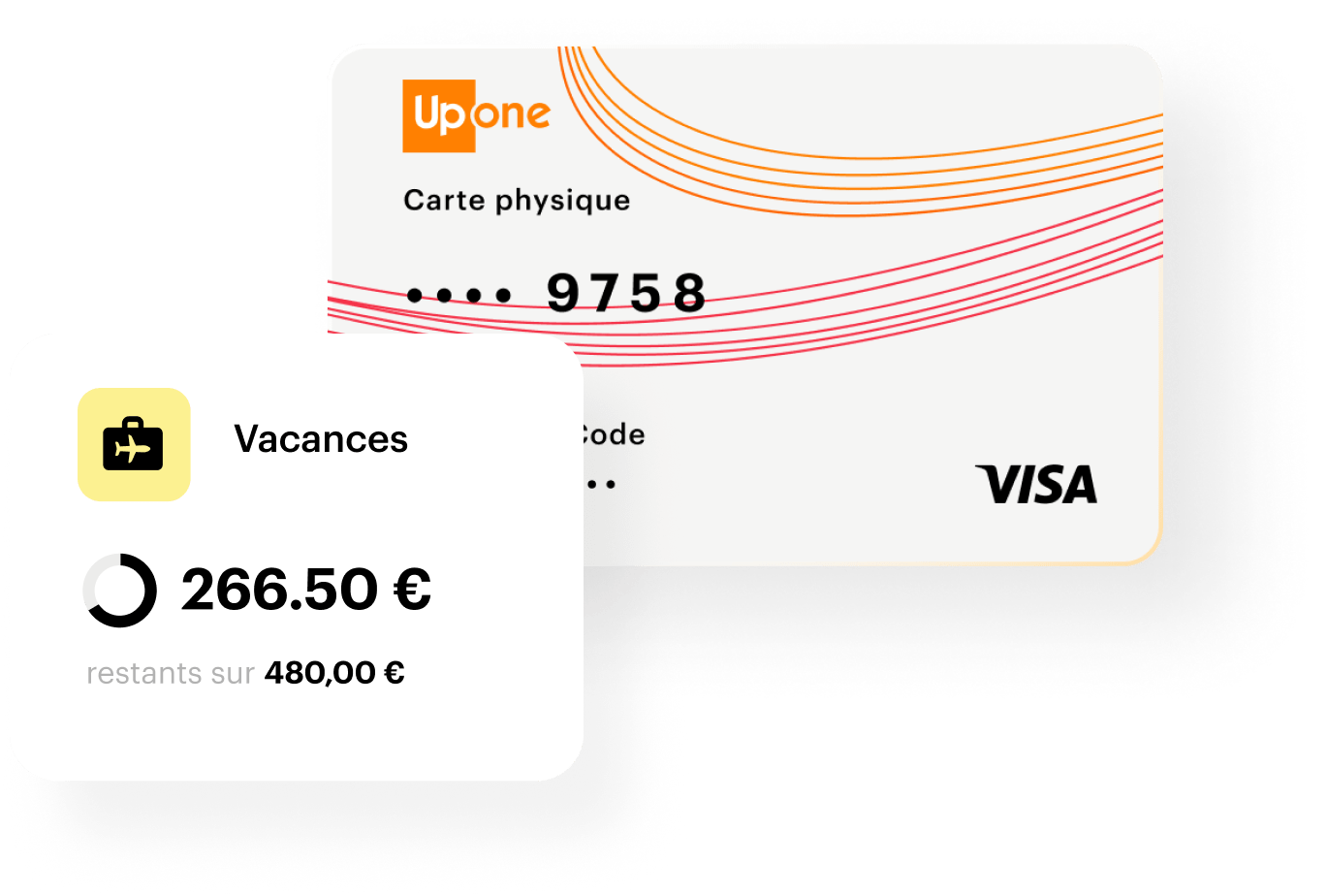 Un exemple de carte UpOne et une Subvention Vacances